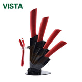 Kitchen knives Ceramic Knives Accessories set 3" Paring 4" Utility 5" Slicing 6" chef Knife+Holder+Peeler Black Blade