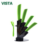 Kitchen knives Ceramic Knives Accessories set 3" Paring 4" Utility 5" Slicing 6" chef Knife+Holder+Peeler Black Blade