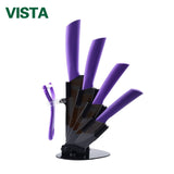 Kitchen knives Ceramic Knives Accessories set 3" Paring 4" Utility 5" Slicing 6" chef Knife+Holder+Peeler Black Blade