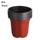 10Pcs Mini Nursery Pots Plant Trays Soft Plastic Two-Tone Round Planter Flower Vases Garden Supply Decor Garden Supply