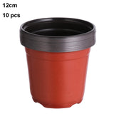 10Pcs Mini Nursery Pots Plant Trays Soft Plastic Two-Tone Round Planter Flower Vases Garden Supply Decor Garden Supply