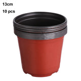 10Pcs Mini Nursery Pots Plant Trays Soft Plastic Two-Tone Round Planter Flower Vases Garden Supply Decor Garden Supply