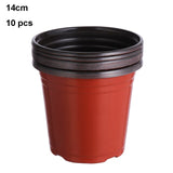 10Pcs Mini Nursery Pots Plant Trays Soft Plastic Two-Tone Round Planter Flower Vases Garden Supply Decor Garden Supply