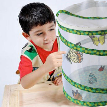 Anti-Insect Net Box Butterfly Observation Cage Pot Zipper Type Foldable Butterfly Habitat for Children Garden Supplies
