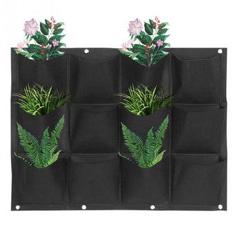 Vegetable Plant Wall Hanging Garden Vertical Gardening 6/9/12/18 Pockets Black Felt Fabric Grow Bag Pots Garden Supplies