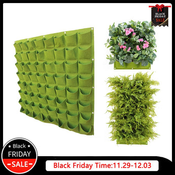 Wall Hanging Planting Bags 4/9/18/49/72 Pockets Green Grow Bag Planter Vertical Garden Vegetable Living Garden Bag Home Supplies
