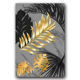 Scandinavian Style Poster Marble Golden Leaf Art Plant Abstract Painting Living Room Decoration Pictures Nordic Decoration