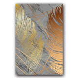 Scandinavian Style Poster Marble Golden Leaf Art Plant Abstract Painting Living Room Decoration Pictures Nordic Decoration