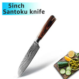 Kitchen Knife 8 inch Chef Knives 7CR17 440C High Carbon Stainless Steel Damascus Drawing Gyuto Cleaver Set Slicer Santoku Knife