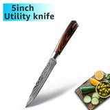 Kitchen Knife 8 inch Chef Knives 7CR17 440C High Carbon Stainless Steel Damascus Drawing Gyuto Cleaver Set Slicer Santoku Knife