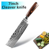 Kitchen Knife 8 inch Chef Knives 7CR17 440C High Carbon Stainless Steel Damascus Drawing Gyuto Cleaver Set Slicer Santoku Knife