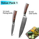 Kitchen Knife 8 inch Chef Knives 7CR17 440C High Carbon Stainless Steel Damascus Drawing Gyuto Cleaver Set Slicer Santoku Knife
