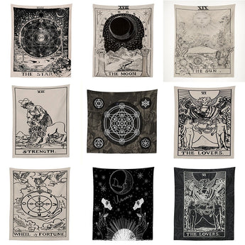 India Mandala Tarot Tapestry Wall Hanging Sun Moon Wall Tapestry Wall Carpet Psychedelic Tapiz Witchcraft Wall Cloth Tapestries