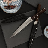 SOWOLL Kitchen Stainless Steel Knife High Carbon Sharp Blade Color Wood Handle Sashimi Knife Meat Sushi Salmon Cooking Tools