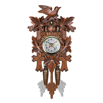 Vintage Home Decorative Bird  Art Wall Clock Hanging Wood Cuckoo Clock Living Room Pendulum Clock Craft Clock For New House