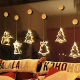Cupule Light Bell Star LED Christmas Lights Battery Operated Hanging Christmas Lights With Suction Cup Christmas decor for home