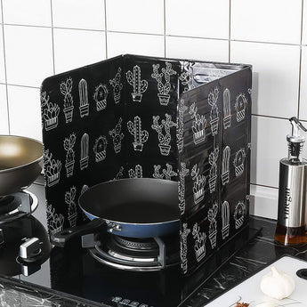 Cactus Printed Aluminum Foil Oil  Cook Insulation Barrier Baffle Utensils Stove Anti-Splashing Heat Kitchen  Block