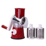 Manual Vegetable Cutter Round Mandoline Slicer Potato Carrot Grater Slicer with 3 Stainless Steel Chopper Blades Kitchen Tools