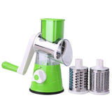 Manual Vegetable Cutter Round Mandoline Slicer Potato Carrot Grater Slicer with 3 Stainless Steel Chopper Blades Kitchen Tools