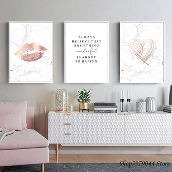 Marble style Posters And Prints Nordic Poster Pink Abstract Painting Art Letter Quadro Wall Pictures For Living Room Unframed
