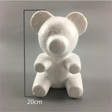 1PC 15cm/20cm Foam Rose Bear Mold DIY Artificial Rose Flower Bear Plastic Bear Roses Luck Dog Mold Model