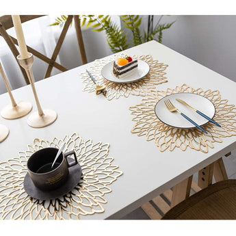 Placemat for Dining Table Coasters Lotus Leaf Palm Leaf Simulation Plant PP Cup Coffee Table Mats Kitchen Christmas Home Decor