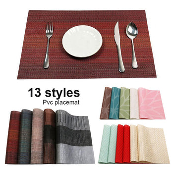 40# New Arrival Rectangle Non Slip PVC Heat Insulated Pad Placemat Dining Table Mat Coaster Kitchen Supplies