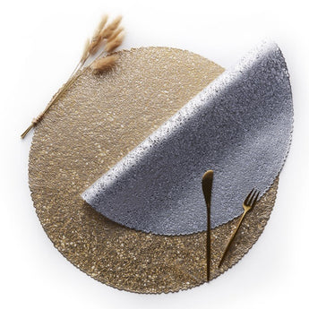 40CM Round PVC Placemats Gold Silver Dining Table Mat Nordic Style Western Steak Pad No Slip Insulation Pads Home Kitchen Decor