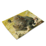 Cartoon Butterfly Birds Print Linen Fabric Placemat for Dining Table Manteles Flower Design Kitchen Decoration Accessories