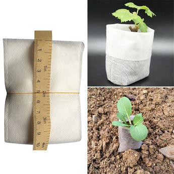 100pcs Nursery Pots Seedling-Raising Bags Fabrics Garden Nursery Bags Supplies Environmental Protection Nursery Pots 8*10cm