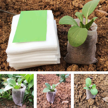 100Pcs 8x10CM Nursery Pots Seed-Raising Bags Non-woven Fabrics Garden Supply Nursery Bag White Environmentally friendly Grow Bag