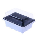 12 Plastic Nursery Pots Planting Seed Tray Kit Plant Germination Box with Dome and Base Garden Grow Box Gardening Supplies