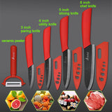 Kitchen Knife Ceramic Knife Cooking set 3" 4" 5" 6" inch + peeler Black Blade Paring Fruit Vegetable Chef Knife Kitchen Tools
