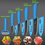 Kitchen Knife Ceramic Knife Cooking set 3" 4" 5" 6" inch + peeler Black Blade Paring Fruit Vegetable Chef Knife Kitchen Tools
