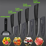 Kitchen Knife Ceramic Knife Cooking set 3" 4" 5" 6" inch + peeler Black Blade Paring Fruit Vegetable Chef Knife Kitchen Tools