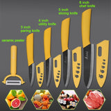 Kitchen Knife Ceramic Knife Cooking set 3" 4" 5" 6" inch + peeler Black Blade Paring Fruit Vegetable Chef Knife Kitchen Tools