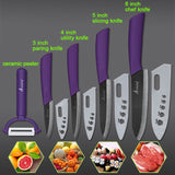 Kitchen Knife Ceramic Knife Cooking set 3" 4" 5" 6" inch + peeler Black Blade Paring Fruit Vegetable Chef Knife Kitchen Tools