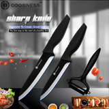 COOBNESS Brand 2 Piece Kitchen Knife And Sharp Peeler Japanese Black Zirconia Ceramic Cooking Knife 3" 4" 5" 6" Ceramic Knife