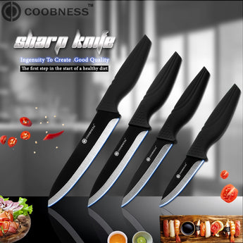 COOBNESS Brand Ceramic Knife 3 inch 4 inch 5 inch 6 inch Kitchen Knives Zirconia Black Blade Fruit Chef Knife Vege Cooking Tool