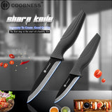 COOBNESS Brand New Ceramic Knife 2 Piece Set Black Blade Black Handle Kitchen Knife Four Style Fruit Utility Slicing Chef Knife