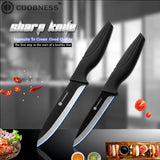 COOBNESS Brand New Ceramic Knife 2 Piece Set Black Blade Black Handle Kitchen Knife Four Style Fruit Utility Slicing Chef Knife