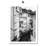 Paris Landscape Wall Art Canvas Painting Nordic Posters And Prints Black White Retro Poster Wall Pictures For Living Room Decor