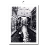 Paris Landscape Wall Art Canvas Painting Nordic Posters And Prints Black White Retro Poster Wall Pictures For Living Room Decor