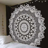 Large 200x150cm Mandala Indian Tapestry Wall Hanging Bohemian Beach Mat Polyester Blanket Yoga Mat Home Bedroom Art Carpet