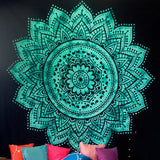 Large 200x150cm Mandala Indian Tapestry Wall Hanging Bohemian Beach Mat Polyester Blanket Yoga Mat Home Bedroom Art Carpet