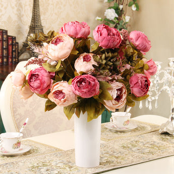13 heads/Bouquet Elegant Artificial Peony Silk Flowers home Wedding Party Decor artificial flower bouquet Decoration Flowers