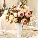 13 heads/Bouquet Elegant Artificial Peony Silk Flowers home Wedding Party Decor artificial flower bouquet Decoration Flowers