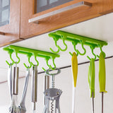 1pc 4 Color Kitchen Cabinet Wall Cabinet Hook Wardrobe Kitchen Storage Strong Sticky Hooks Up Wall Rails Seamless House Hooks