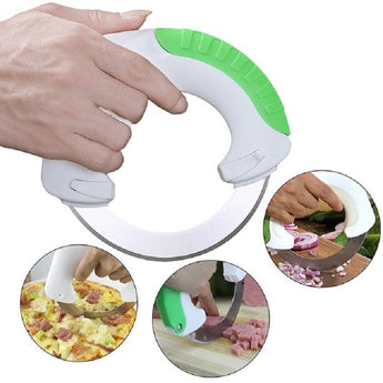 Rolling Knife Circular Kitchen Cutter Pizza Wheel Pastry Vegetable Chopper