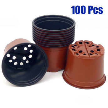 10/20/50/100Pcs Dual Color Plastic Garden Plant Flower Grow Seedlings Pots Bottom Hollow Garden Supplies